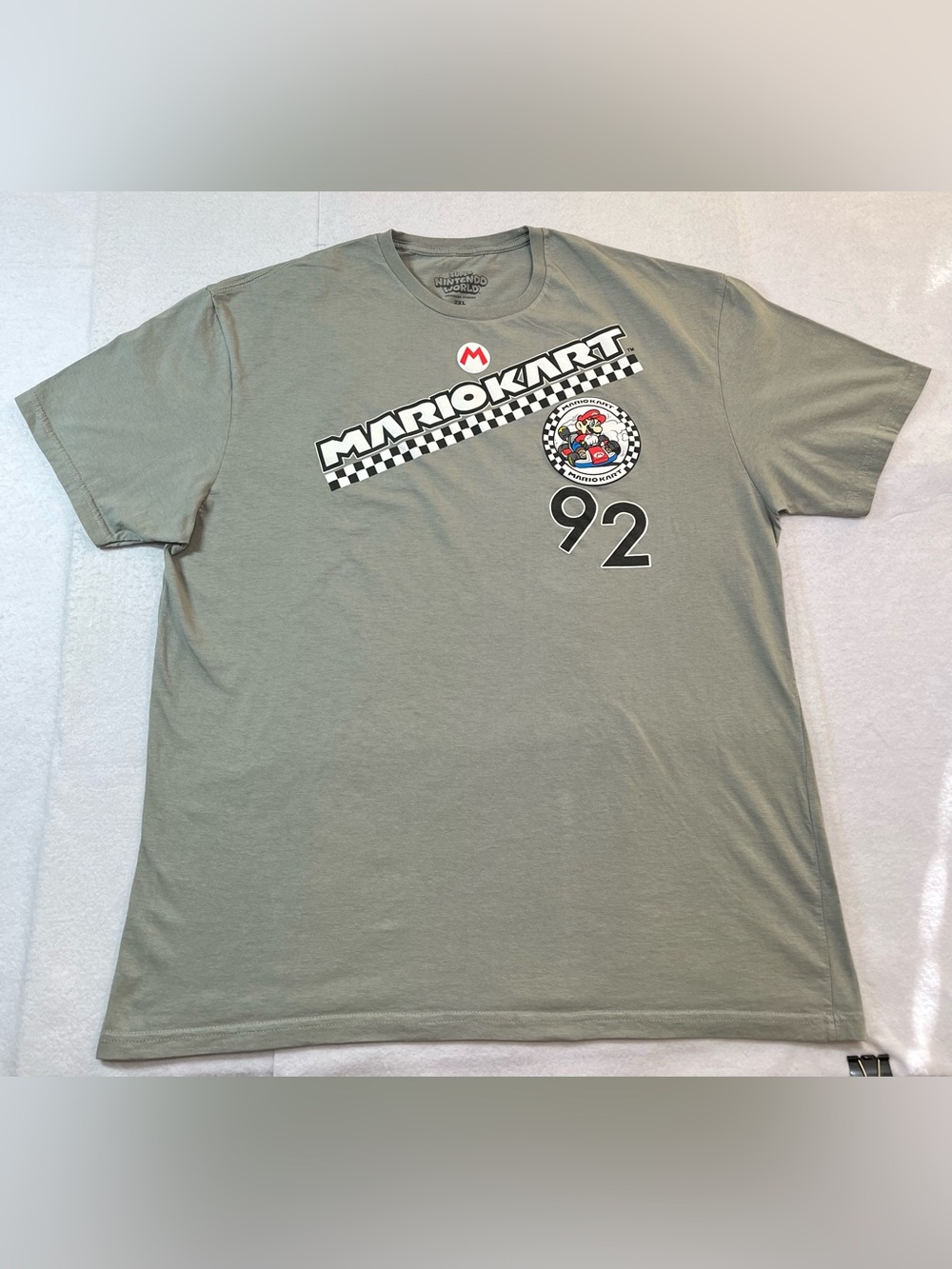 Super Nintendo World Universal Studios Menโs Mario Kart Graphic T-Shirt Grey 2XL